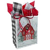 Holiday Farmhouse Paper Shopping Bags (Cub - Full Case) 