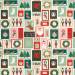 Holiday Stamps Gift Wrap Paper - vintage holiday postage stamp collage with nutcrackers, reindeer, wreaths, and Christmas trees
