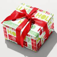 Holiday Time Text Gift Wrap Paper (Reversible) (Closeout) 