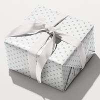 Holigraphic Silver Dots on White Gift Wrap (Closeout) 