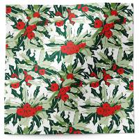 Holly berry tissue paper with bold graphic holly leaves and red berries on white
