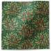Holly tapestry tissue paper with dense holly and red berries on deep forest green