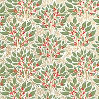 Holly Tapestry White Gift Wrap Paper