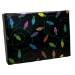 Holographic Lights pop-up gift card box 4 5/8" x 3 3/8" x 5/8" — pops open to display a gift card, black with holographic string-light bulbs
