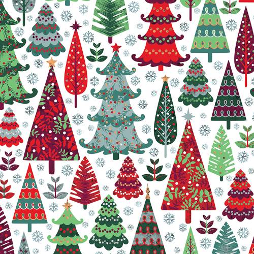 Holographic Trees Gift Wrap Paper — festive Holographic Trees holiday wrapping paper design