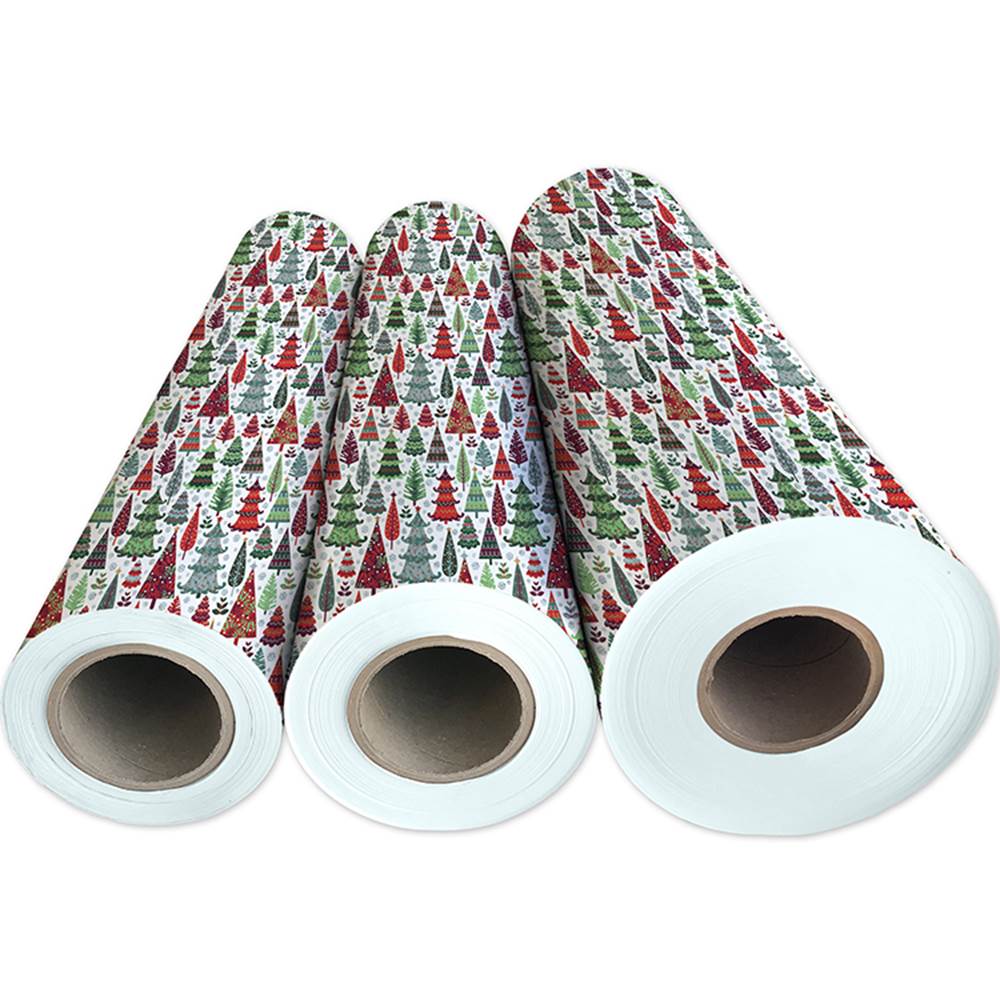 Christmas Wrapping Paper Holographic Roll Bundle (25 Sq ft per Roll, 100 Total Sq ft), 4 Pack Jillson & Roberts