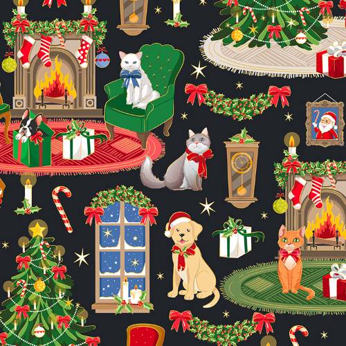 Home for the Holidays Gift Wrap Paper — Home for the Holidays Christmas gift wrap pattern
