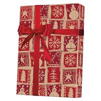 Homespun Christmas/Kraft Gift Wrap Wholesale Gift Wrap Paper, Christmas Gift Wrap Paper