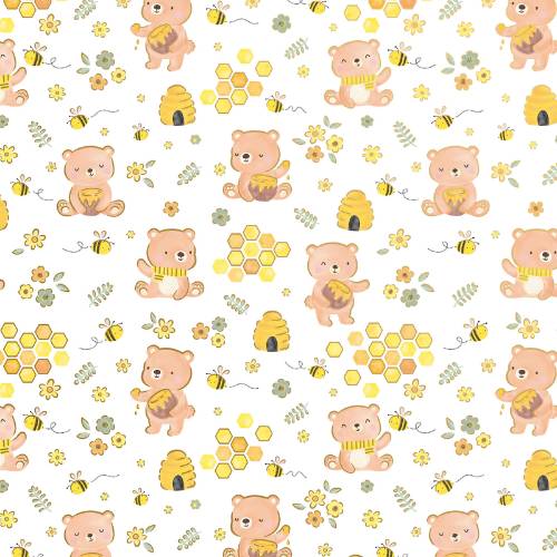 Honey Bears Gift Wrap Paper — Honey Bears celebration gift wrap design