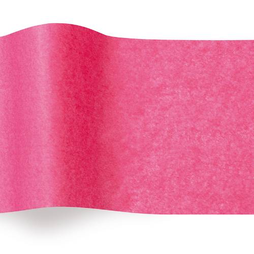 Honeysuckle Solid Tissue Paper — Bright warm pink, honeysuckle/coral tissue paper sheet, smooth finish