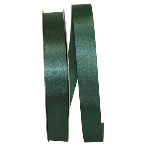 Hunter Dyna Satin ribbon on a flat spool — single-face satin with taffeta back, 7/8" width, 100 yards