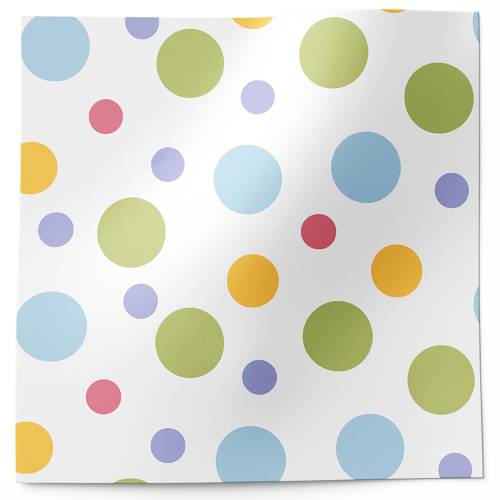 Island dots printed tissue paper with multicolor dots on a white background