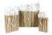 Kraft Chic paper shopping bag 5x3x8 with white stripe print and twisted paper handles, wholesale mini pack