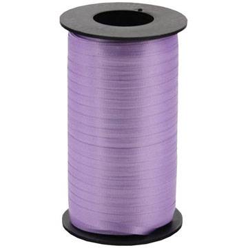 Lavender curling ribbon on a cylindrical spool — flat polypropylene, 3/8" width, 250 yards