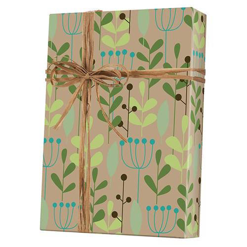 Leaves & Berries/Kraft Gift Wrap