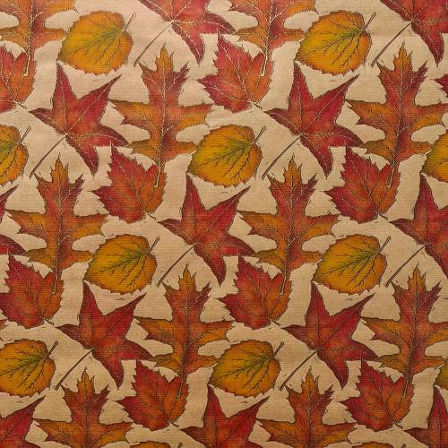 Leaves on Kraft Gift Wrap Paper — Leaves on Kraft everyday wrapping paper design