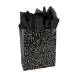 Tan and black leopard print on a frosted poly shopping bag with soft loop handles — 8 x 4 x 10