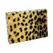 Leopard pop-up gift card box 4 5/8" x 3 3/8" x 5/8" — pops open to display a gift card, gold and black leopard print