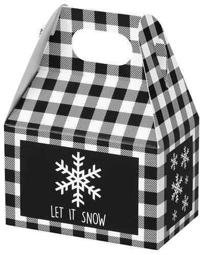 Let it Snow Plaid Mini Gable Box