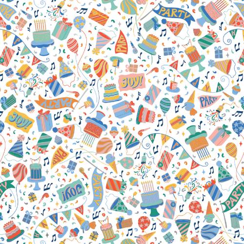 Let's Party Gift Wrap Paper — Let's Party celebration gift wrap design