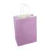Lilac kraft paper shopping bag with white interior and white twisted paper handles — 8 x 4 3/4 x 10 1/2