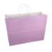 Lilac kraft paper shopping bag with white interior and white twisted paper handles — 16 x 6 x 12