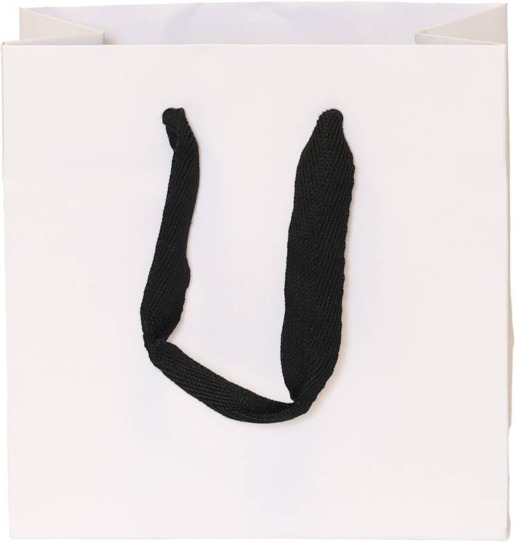 White Bag/Black Handles