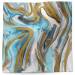 Marbleized magic printed tissue paper with blue, white, and gold marbled pattern for luxury gift wrapping