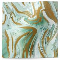 Marbleized mint printed tissue paper with mint, white, and gold marbled pattern for luxury gift wrapping