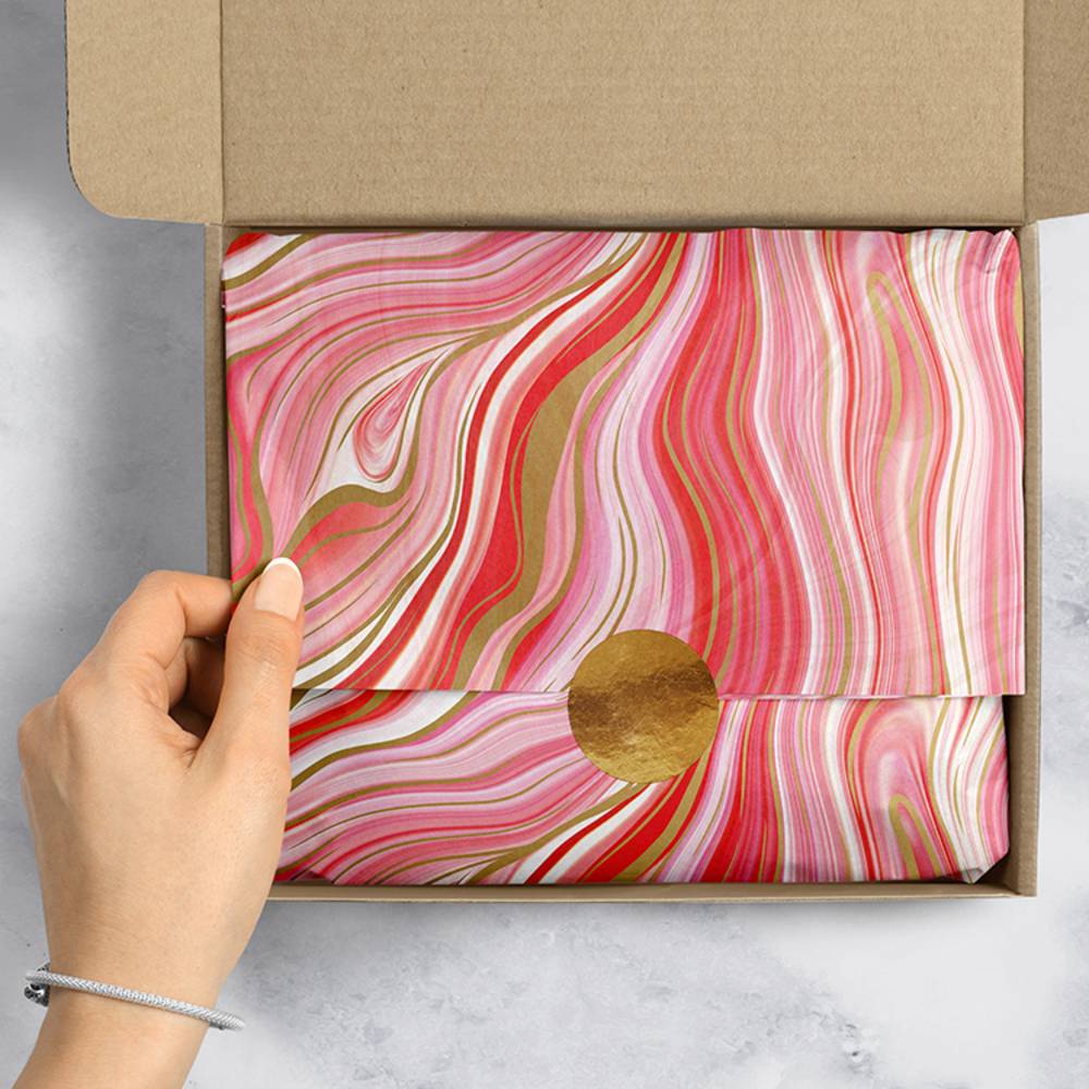 Patterned Tissue Paper Red Marbleized Red Tissue Paper 20x30 | 240 Sheets Wholesale