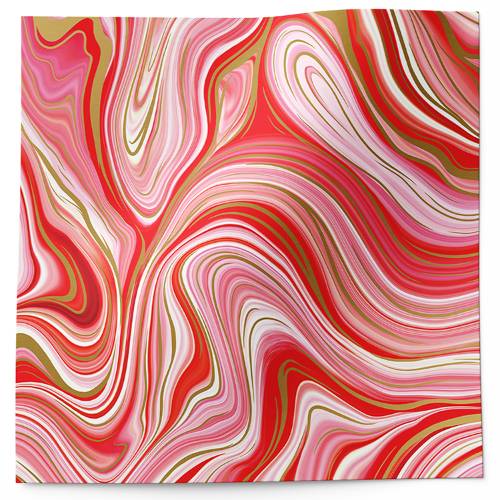 Marbleized red printed tissue paper with red, pink, and white marbled pattern for luxury gift wrapping