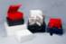 Black Matte magnetic gift box 3 5/8" x 3 1/2" x 1 1/2" — rigid foldable box with a magnetic snap-close lid, smooth matte black laminate finish