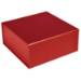 Square matte red magnetic gift box shown closed — rigid collapsible box in smooth deep red non-gloss finish with magnetic flap