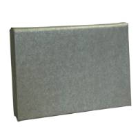 Matte Silver pop-up gift card box 4 5/8" x 3 3/8" x 5/8" — pops open to display a gift card, matte silver finish
