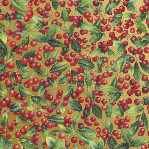 Merry Berry Gift Wrap Paper — holiday merry berry printed gift wrapping paper