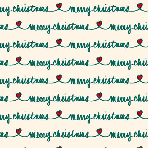 Merry Christmas Hearts Gift Wrap Paper — holiday merry christmas hearts printed gift wrapping paper