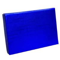 Metallic Embossed Blue pop-up gift card box 4 5/8" x 3 3/8" x 5/8" — pops open to display a gift card, metallic embossed blue finish