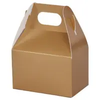 Metallic Gold mini gable box — metallic gold finish, die-cut top carry handle