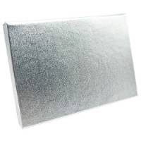 Metallic Silver Brushed pop-up gift card box 4 5/8" x 3 3/8" x 5/8" — pops open to display a gift card, brushed metallic silver finish