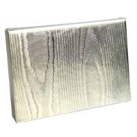 Metallic Silver pop-up gift card box 4 5/8" x 3 3/8" x 5/8" — pops open to display a gift card, metallic silver finish