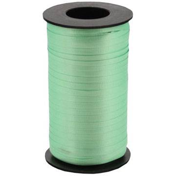 Mint curling ribbon on a cylindrical spool — flat polypropylene, 3/16" width, 500 yards