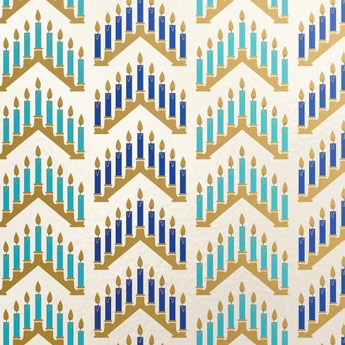 Modern Hanukkah Gift Wrap Paper — blue and gold modern hanukkah Hanukkah gift wrap