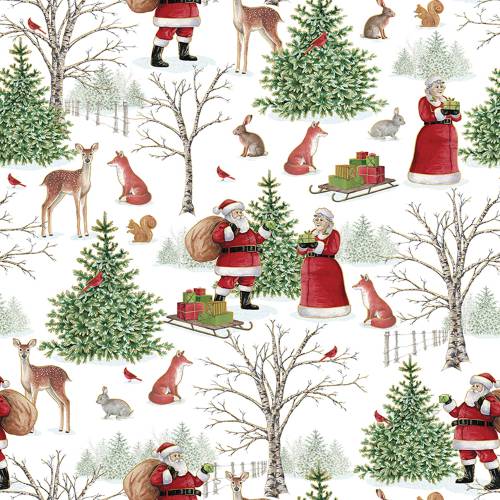 Mr. &amp; Mrs. Clause Gift Wrap Paper — holiday mr. &amp; mrs. clause printed gift wrapping paper