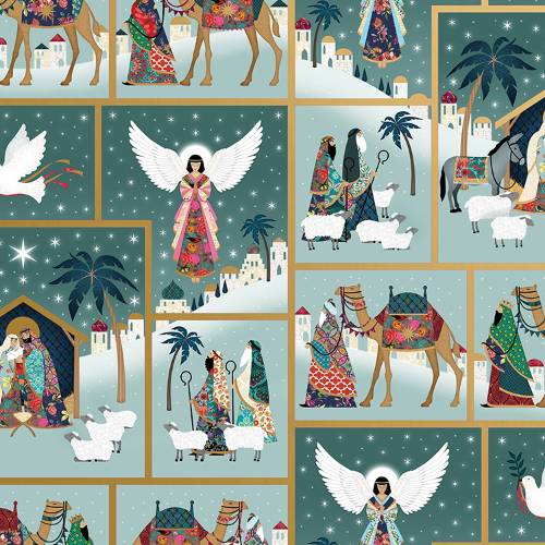 Nativity Scene Gift Wrap Paper — festive Nativity Scene holiday wrapping paper design