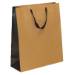 natural kraft paper shopping bags with black gusset and black flat twill handles