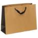 natural kraft paper shopping bags with black gusset and black flat twill handles