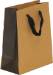 natural kraft paper shopping bags with black gusset and black flat twill handles
