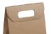 Natural Kraft Wine Bottle Carrier (1 Bottle) — upright folding carrier with die-cut handle and arched bottle window, smooth natural kraft texture detail