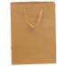 Natural kraft paper Brooklyn shopping bag with flat twill handles and side gussets