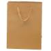 Natural kraft paper Brooklyn shopping bag with flat twill handles and side gussets